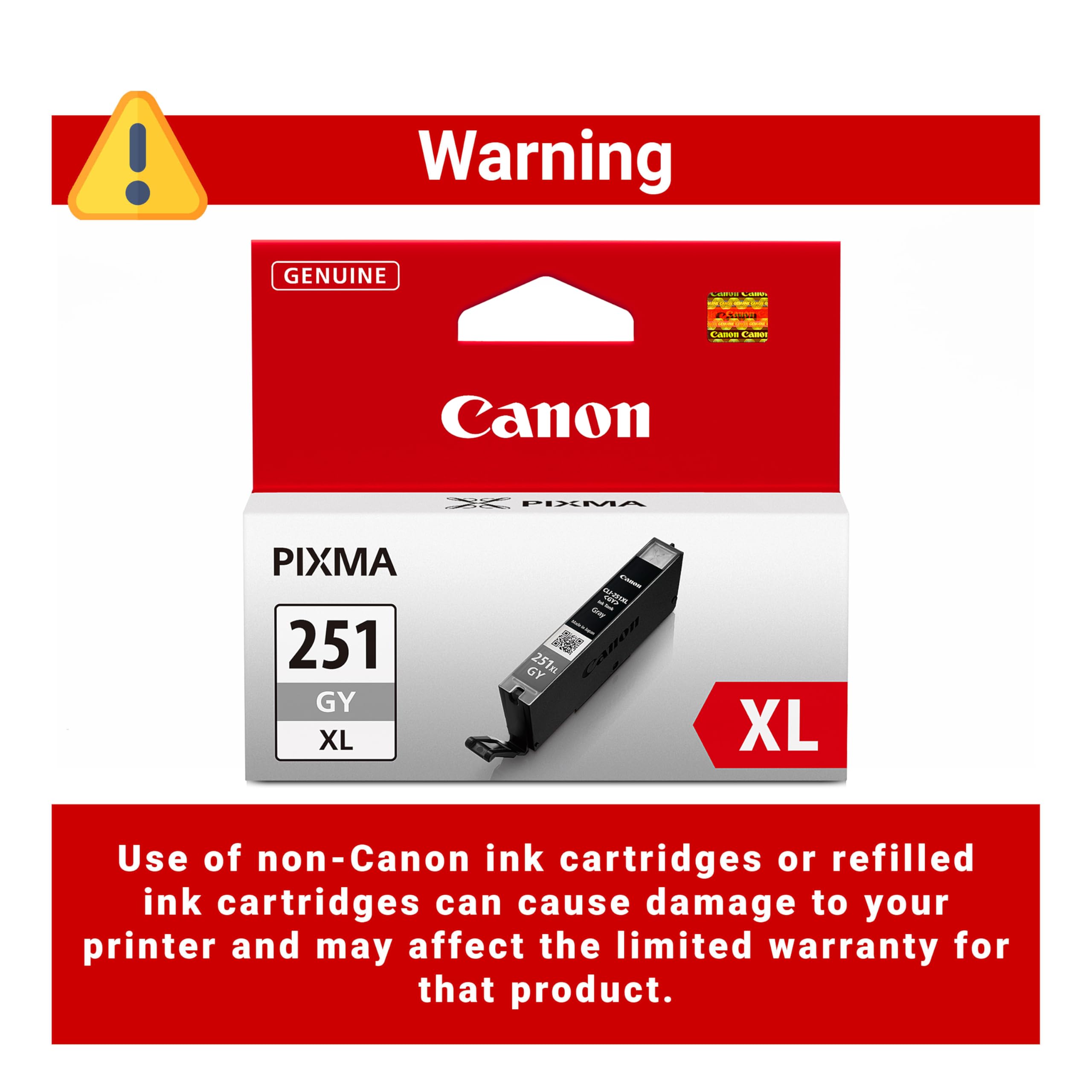 Amazon.com: Canon CLI-251XL Genuine Gray Ink Tank, Compatible with